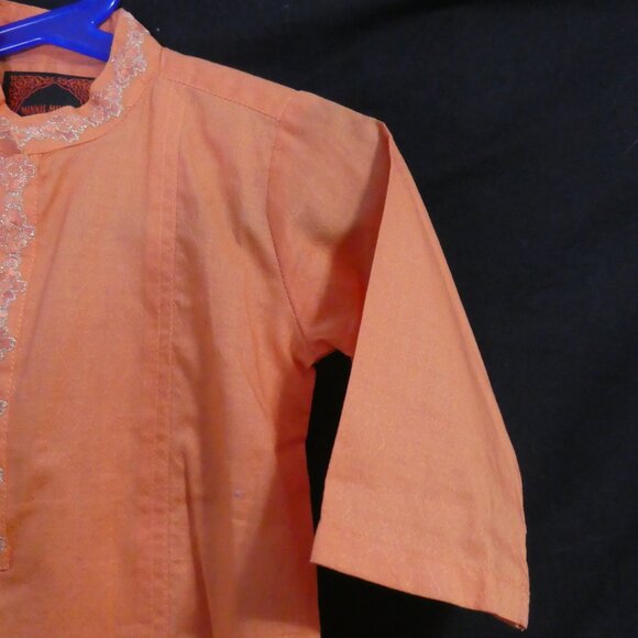 MINNIE MINORS KURTA | 6/9 years | Orange Collarless Traditional Shirt | S Asia - Picture 5 of 12